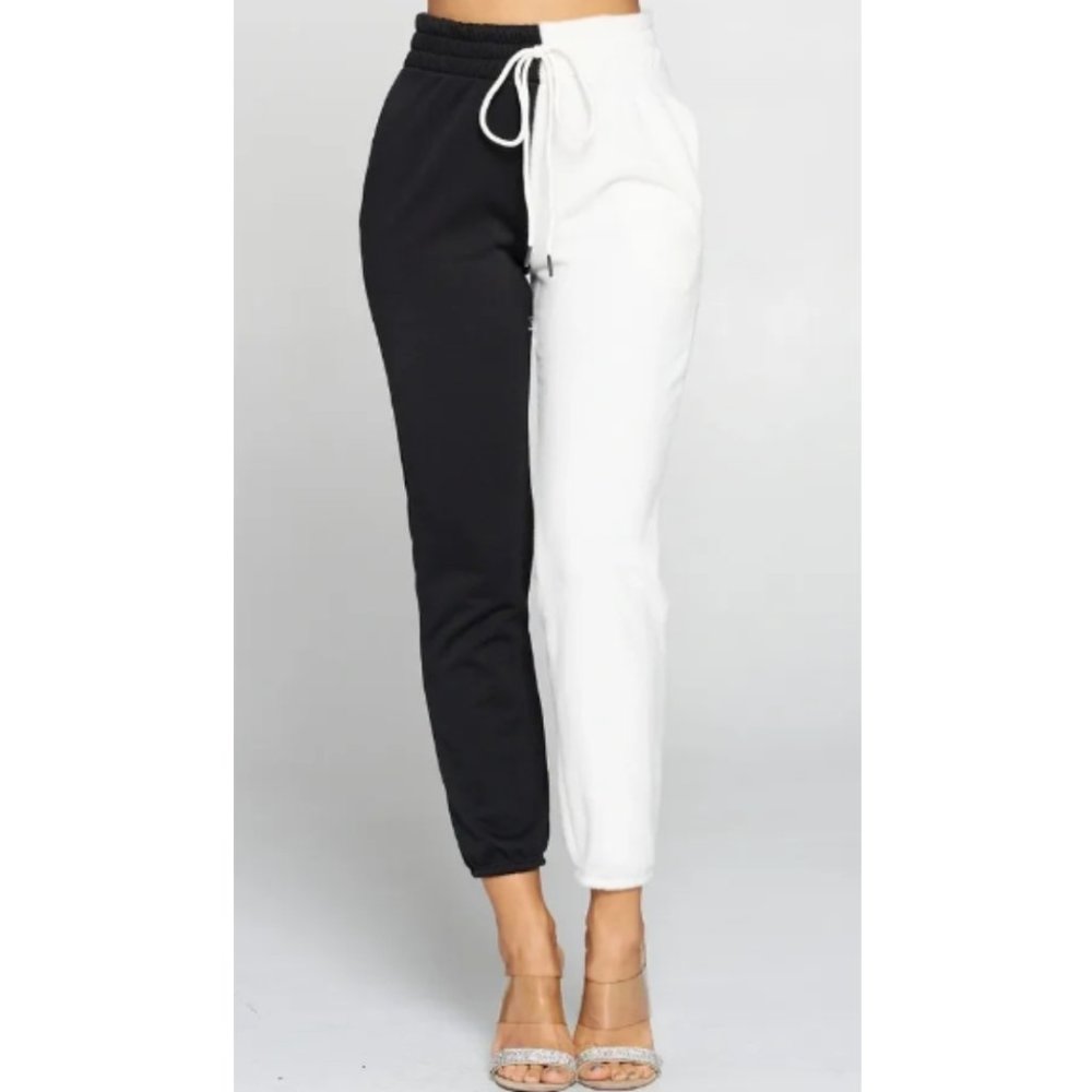 NWT Black & White 2 Faced Joggers